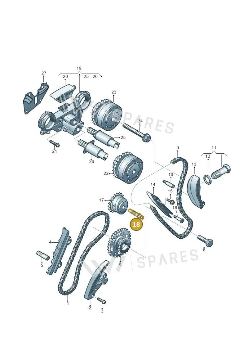 03H109296C — Volkswagen Touareg BlueMotion (2014-2018) diagram 710109600, position 18
