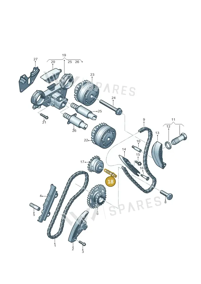 03H109296D — Volkswagen 06A platform diagram 710109600, position 18