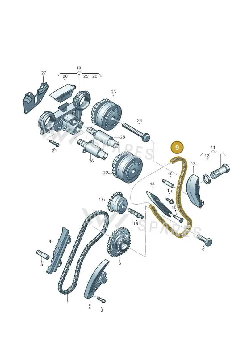 03H109503 — Volkswagen Touareg BlueMotion (2014-2018) diagram 710109600, position 9