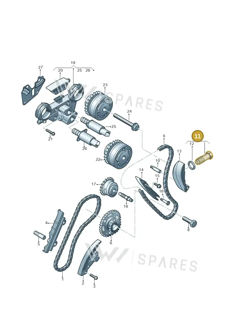 03H109507B — Volkswagen Atlas Cross Sport (2019-2023) diagram 710109600, position 11