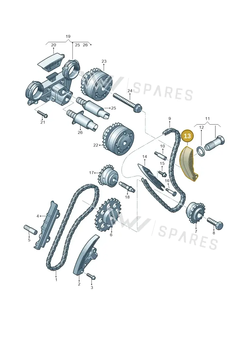 03H109509A — Volkswagen Passat CC (2008-2012) diagram 460109900, position 13