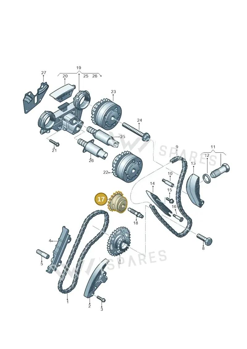 03H109570E — Volkswagen Touareg BlueMotion (2014-2018) diagram 710109600, position 17
