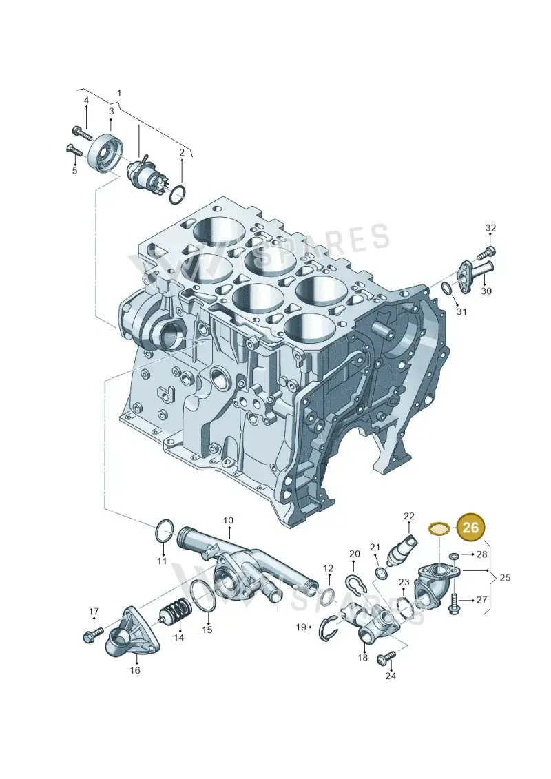 03H121041A — Volkswagen Touareg BlueMotion (2014-2018) diagram 693121100, position 26
