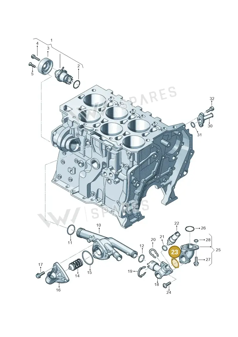 03H121041 — Volkswagen Touareg BlueMotion (2014-2018) diagram 693121100, position 23