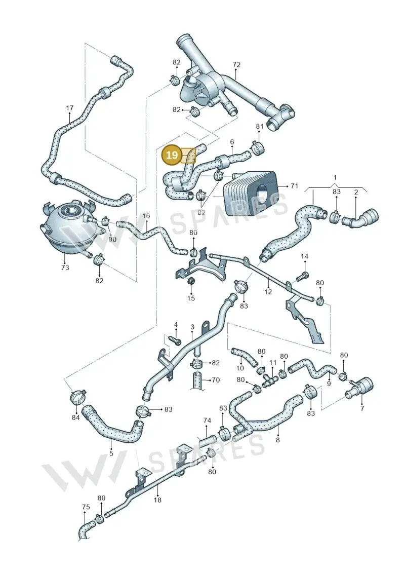 03H121058B — Volkswagen Passat CC (2011-2016) diagram 460121340, position 19