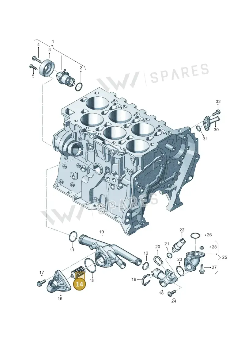 03H121113E — Volkswagen Atlas Cross Sport (2019-2023) diagram 693121100, position 14