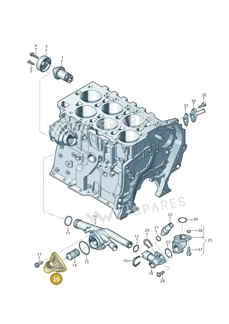 03H121121C — Volkswagen Phaeton 4motion (2010-2016) diagram 460121110, position 16