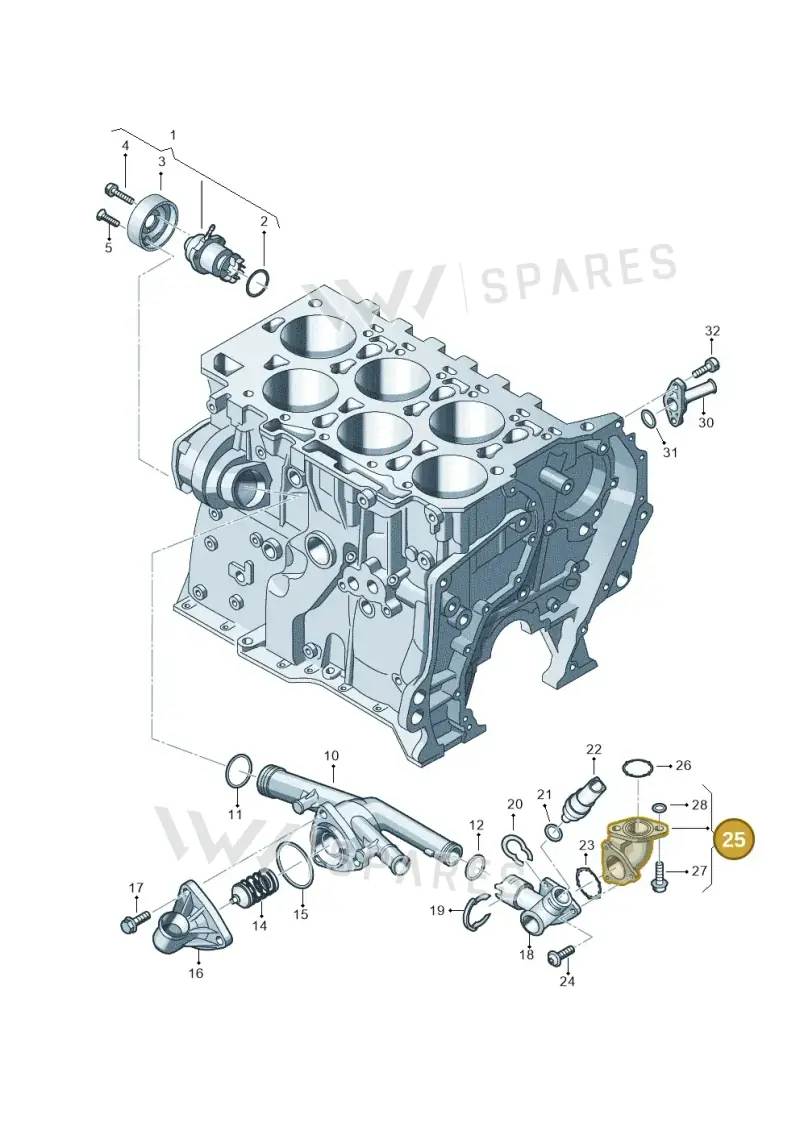 03H121131A — Volkswagen Touareg BlueMotion (2014-2018) diagram 693121100, position 25