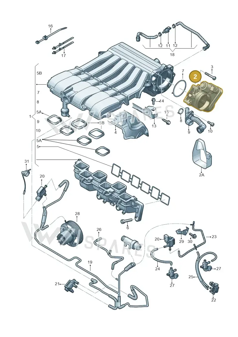 03H133062C — Volkswagen Touareg BlueMotion (2014-2018) diagram 787133750, position 2