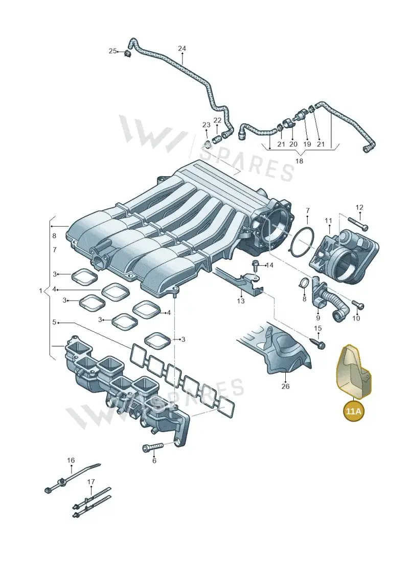 03H133105 — Volkswagen Passat saloon (2010-2015) diagram 645133850, position 11A
