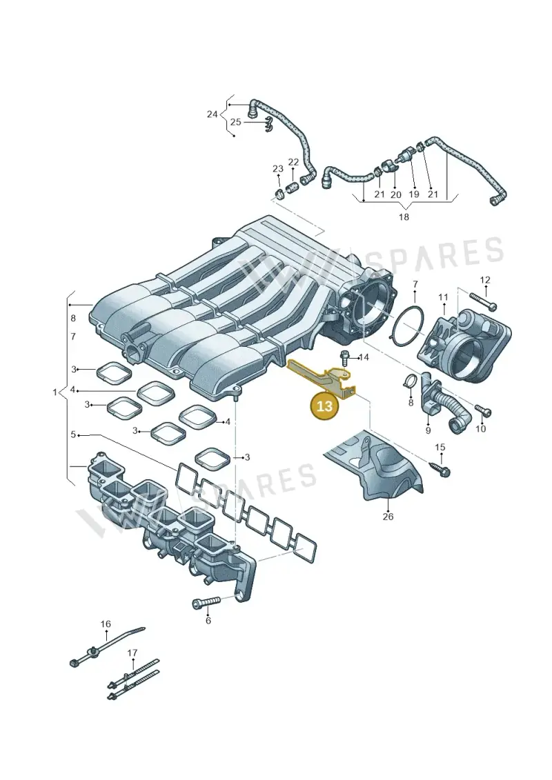 03H133229B — Volkswagen Passat/4Motion         08 (2007-) diagram 627133850, position 13