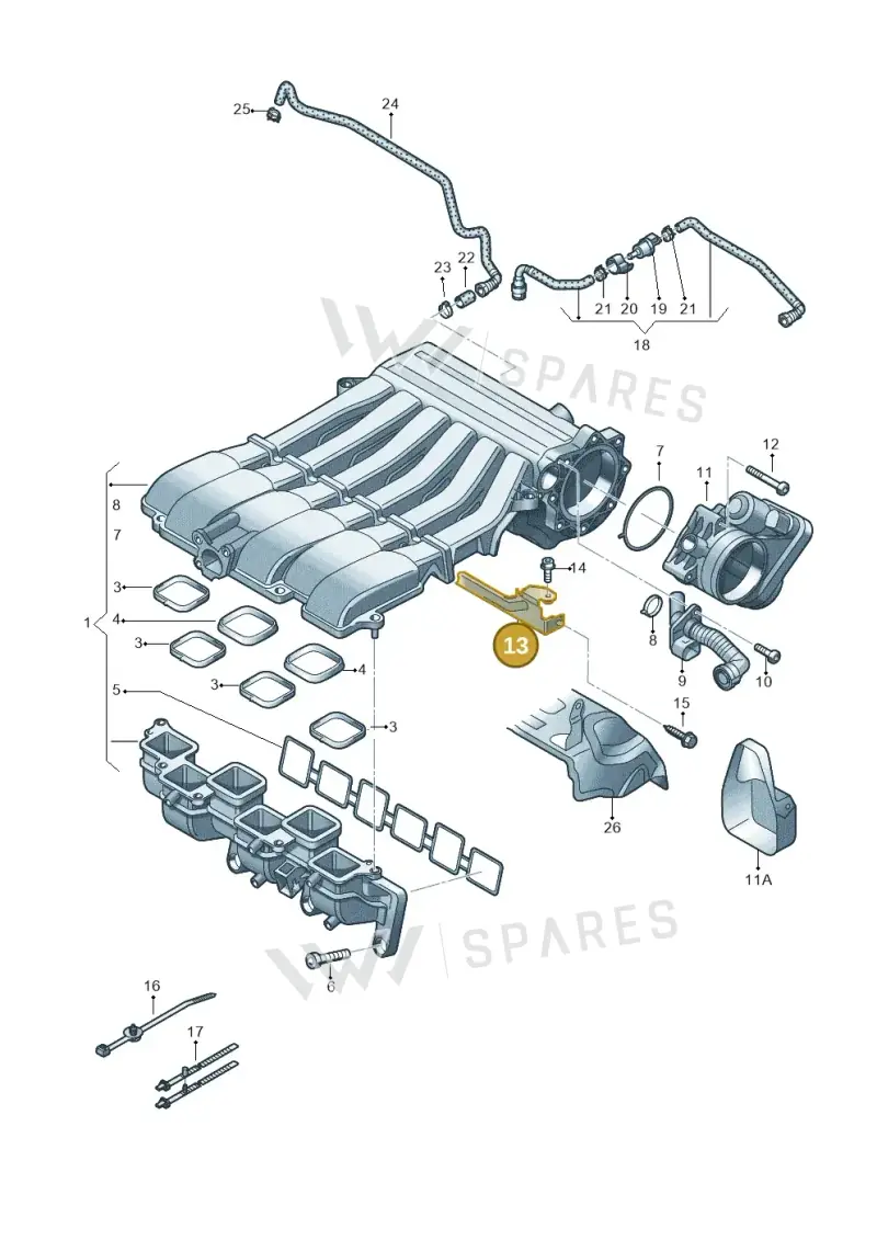 03H133229B — Volkswagen Passat CC (2011-2016) diagram 645133850, position 13