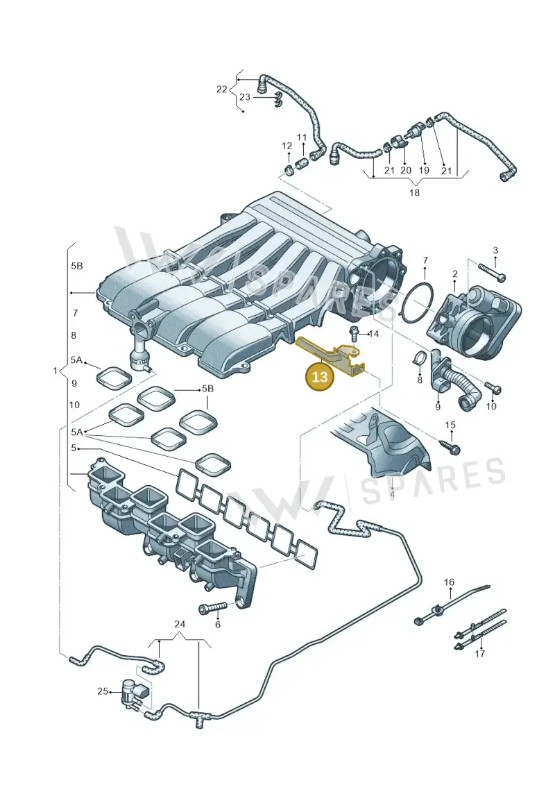 03H133229B — Volkswagen Phaeton 4motion (2010-2016) diagram 667133850, position 13