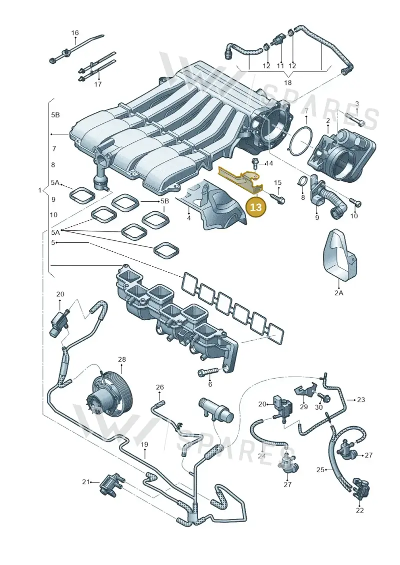 03H133229B — Volkswagen Touareg (2012-2014) diagram 693133750, position 13