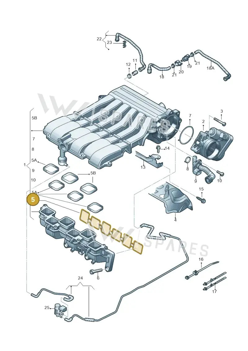 03H133237D — Volkswagen Touareg                08> (2007-) diagram 616133750, position 5