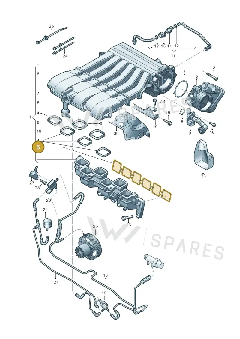 03H133237D — Volkswagen Atlas Cross Sport (2019-2023) diagram 829133000, position 5
