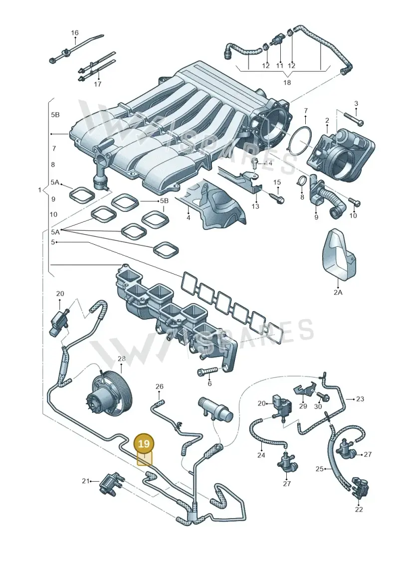 03H133778AR — Volkswagen Touareg (2012-2014) diagram 693133750, position 19