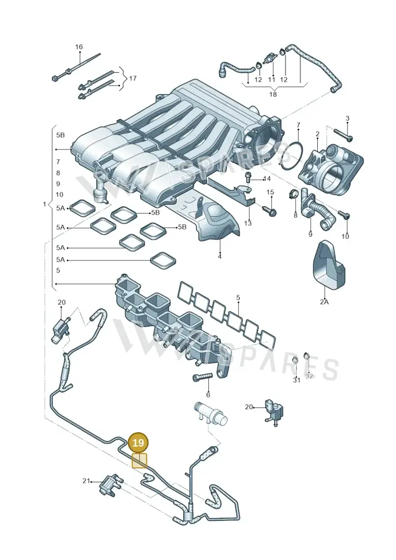 03H133778AT — Volkswagen New Passat (2011-2019) diagram 714133350, position 19