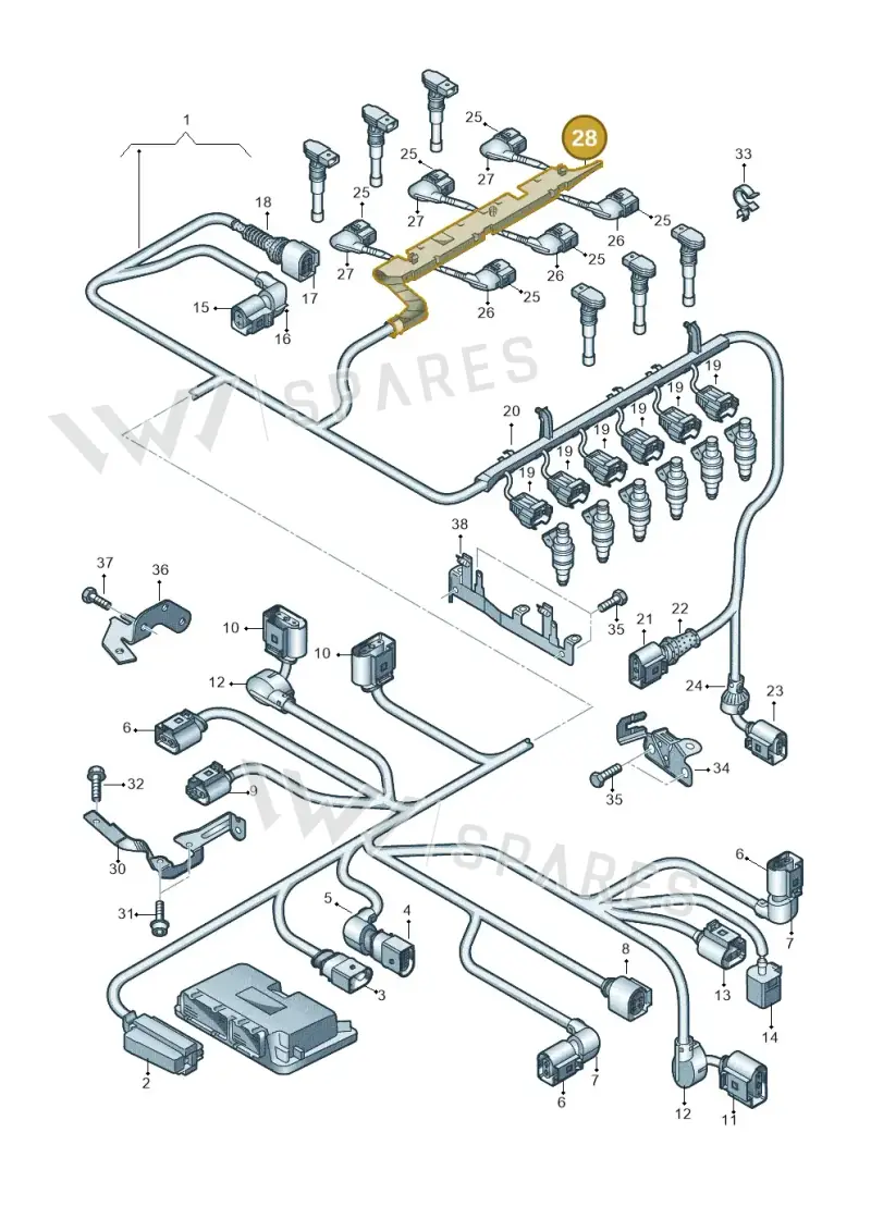 03H971839C — Volkswagen Passat CC (2011-2016) diagram 278971300, position 28