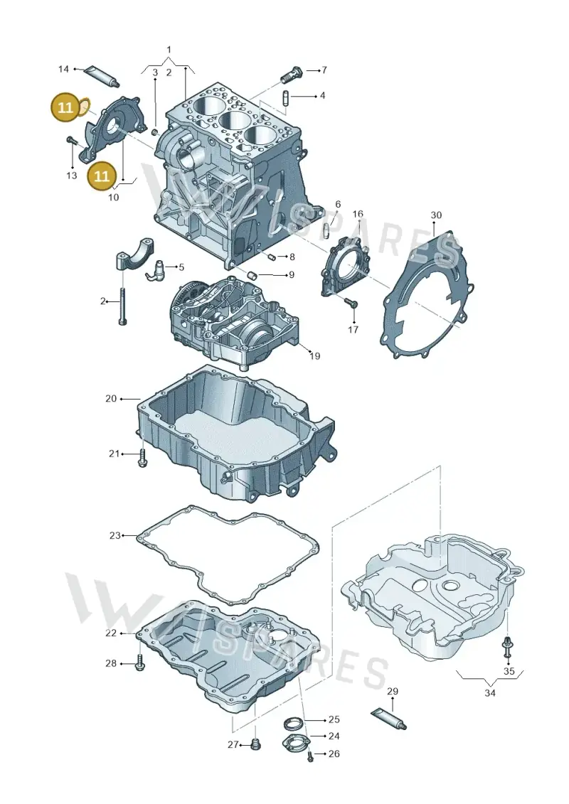 03L103085B — Volkswagen Polo 1.4 BlueMotion (2014-2017) diagram 773103260, position 11