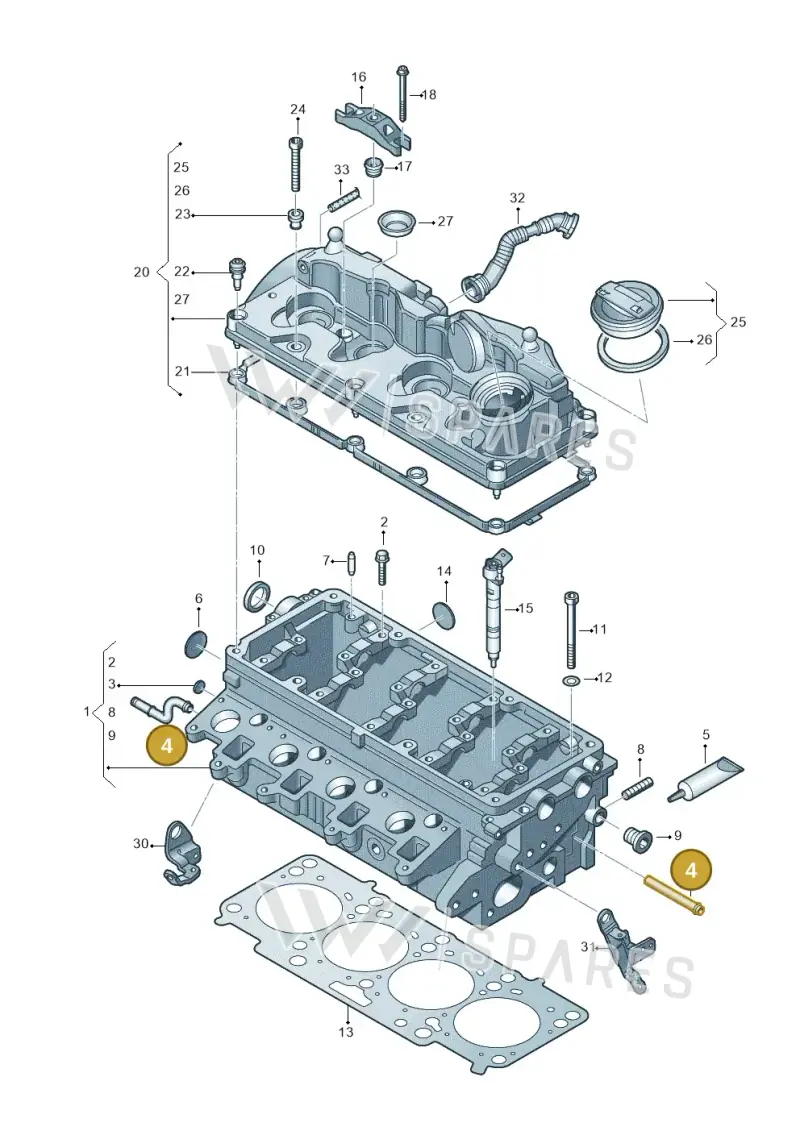 03L103499B — Volkswagen Amarok twin cab (2012-2016) diagram 749103600, position 4