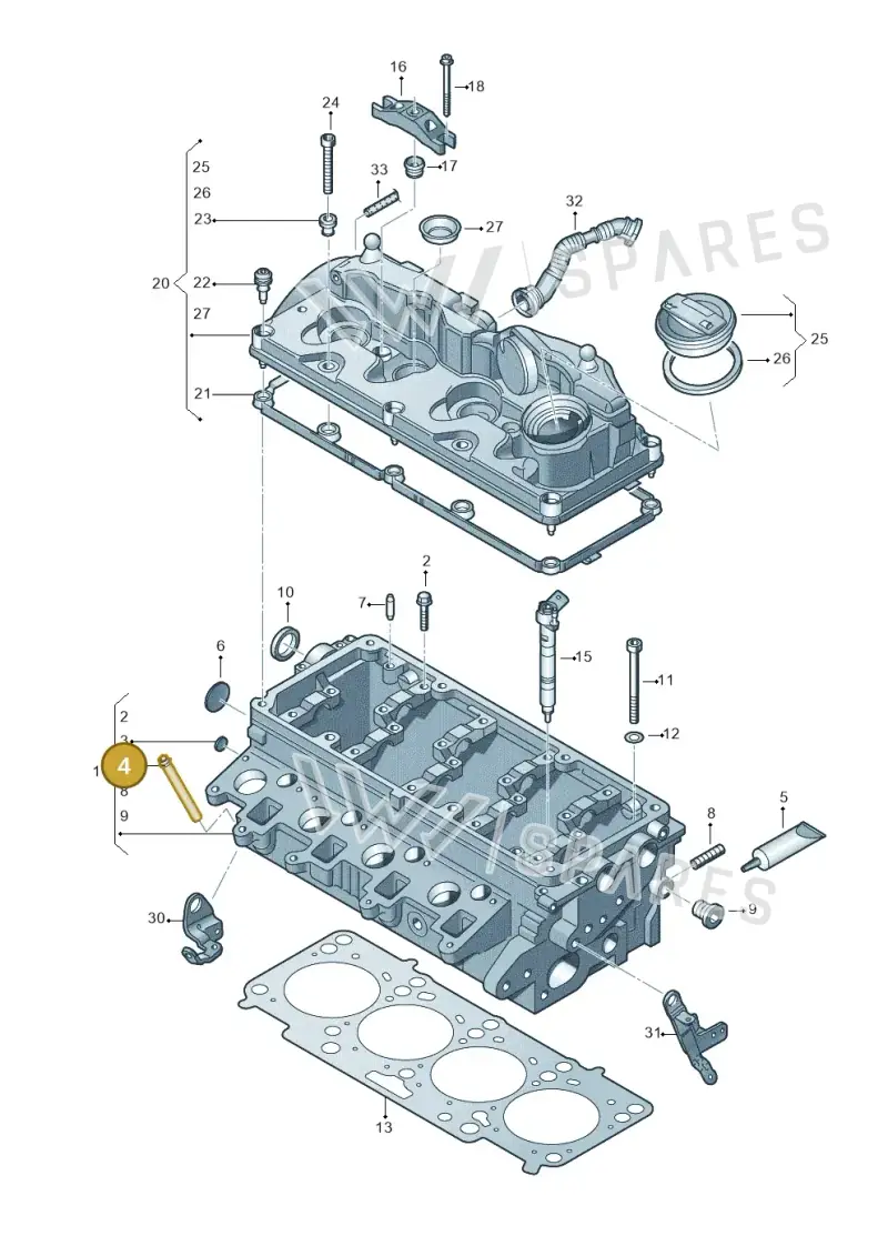 03L103499B — Volkswagen Amarok twin cab (2022-) diagram 749103500, position 4