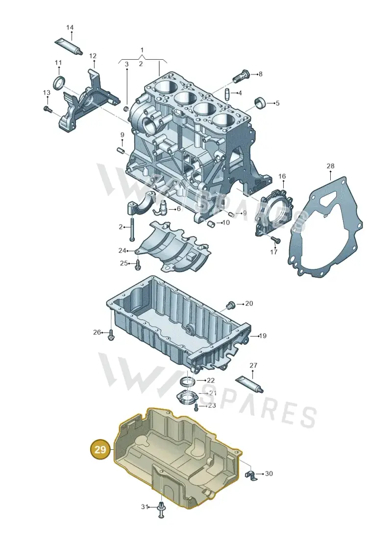 03L103660D — Volkswagen New Passat (2011-2015) diagram 634103250, position 29