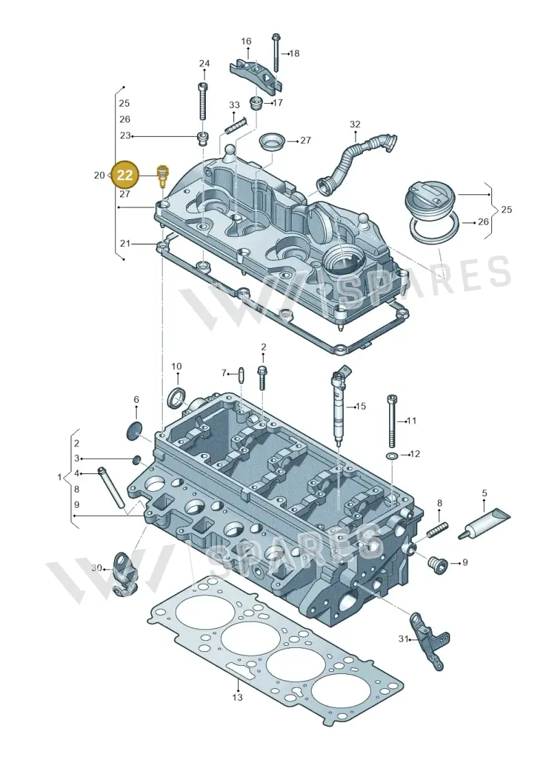 03L103831 — Volkswagen Amarok twin cab (2022-) diagram 749103500, position 22