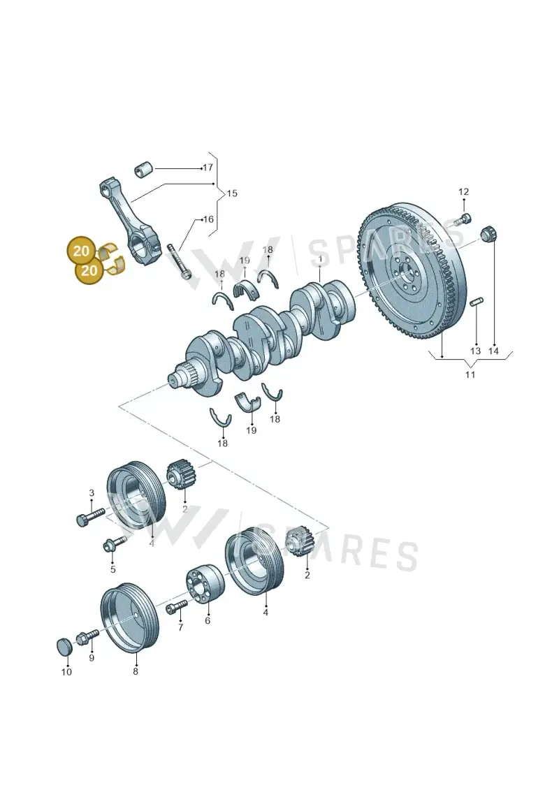 03L105701FGLB — Volkswagen Crafter 35 panel (2011-2016) diagram 722105100, position 20