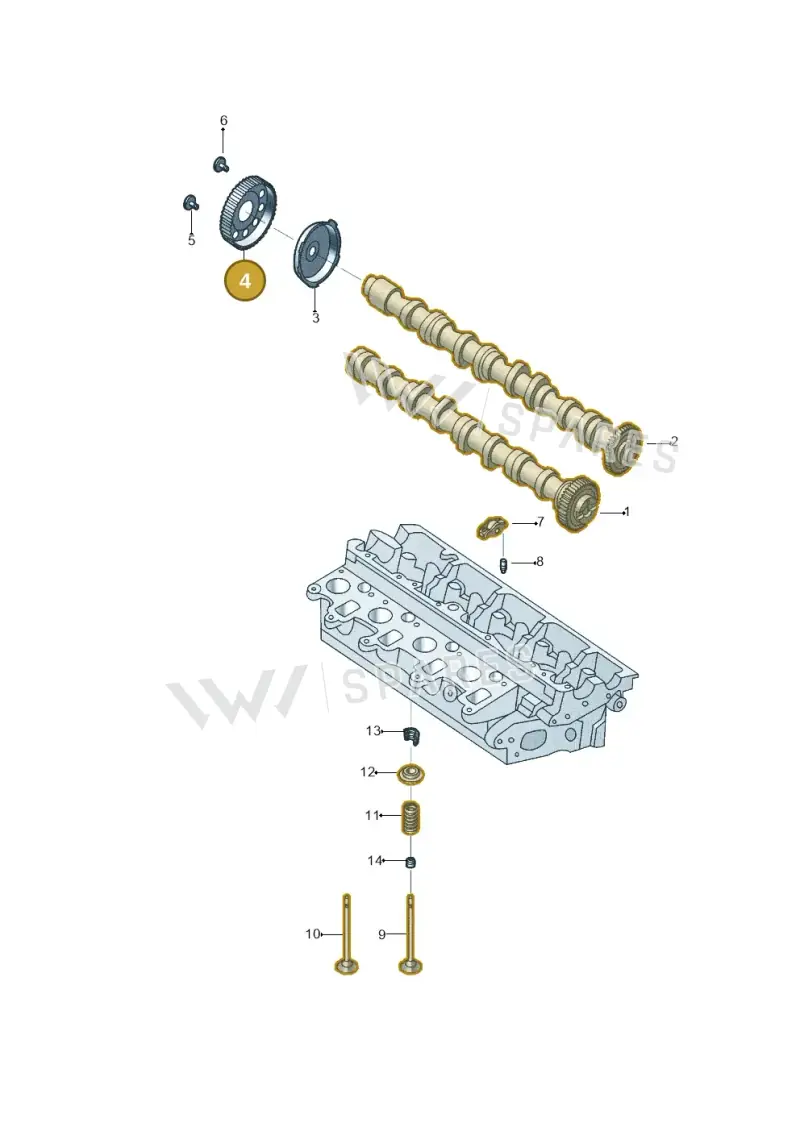 03L109111 — Volkswagen Jetta (2014-2017) diagram 789109250, position 4