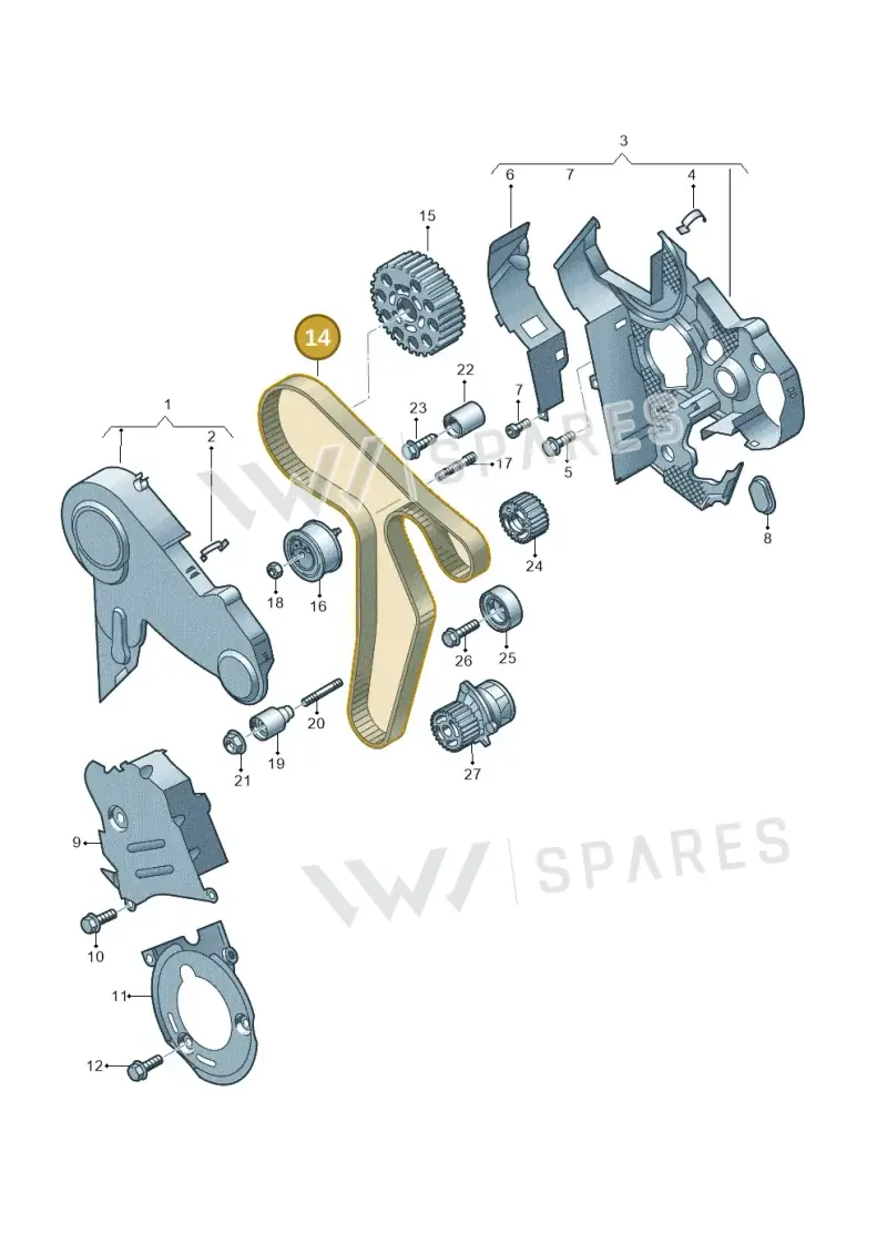 03L109119F — Volkswagen New beetle (2011-2016) diagram 634109850, position 14