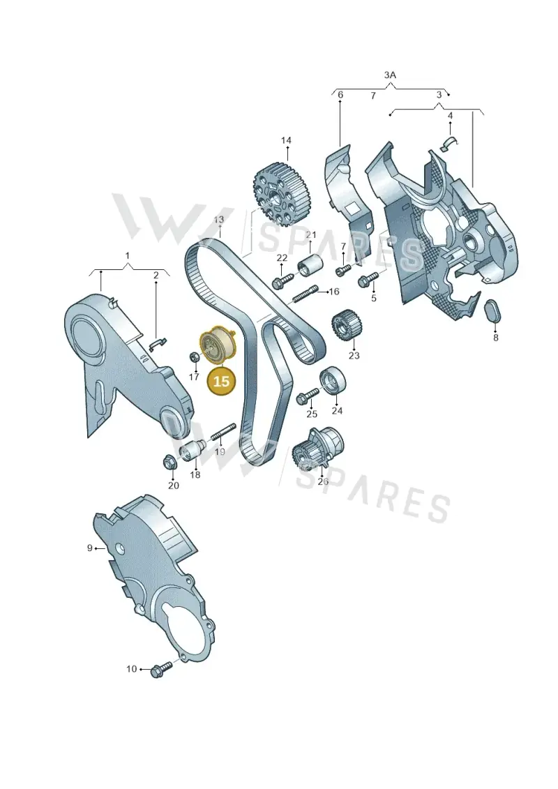 03L109243B — Volkswagen Golf Plus 1.6 (2009-2011) diagram 649109800, position 15