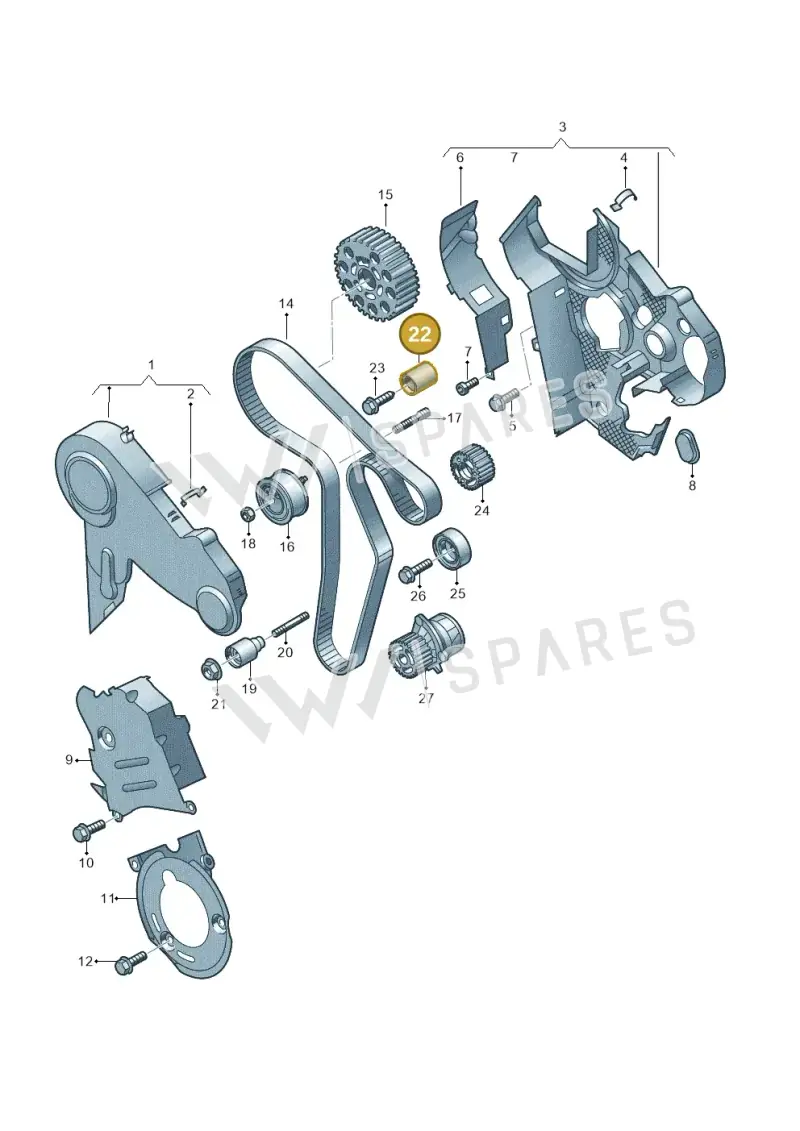 03L109244C — Volkswagen New beetle (2011-2016) diagram 634109850, position 22