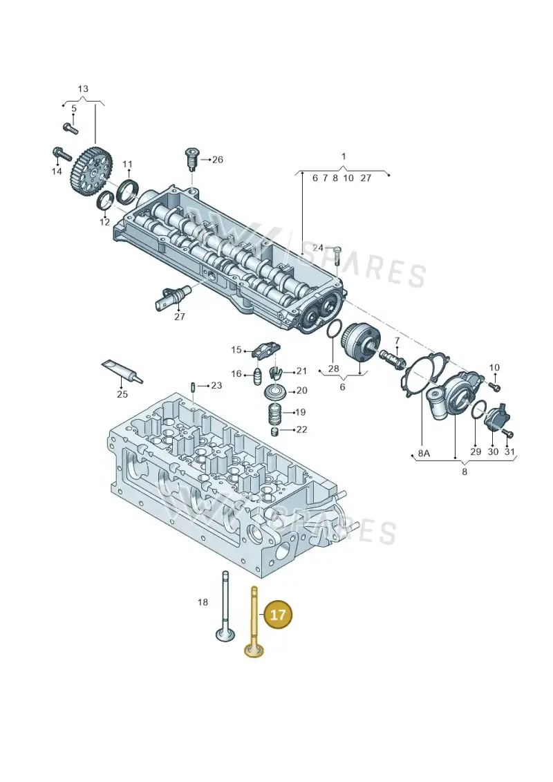 03L109601 — Volkswagen Caddy kombi (2015-2020) diagram 780109250, position 17