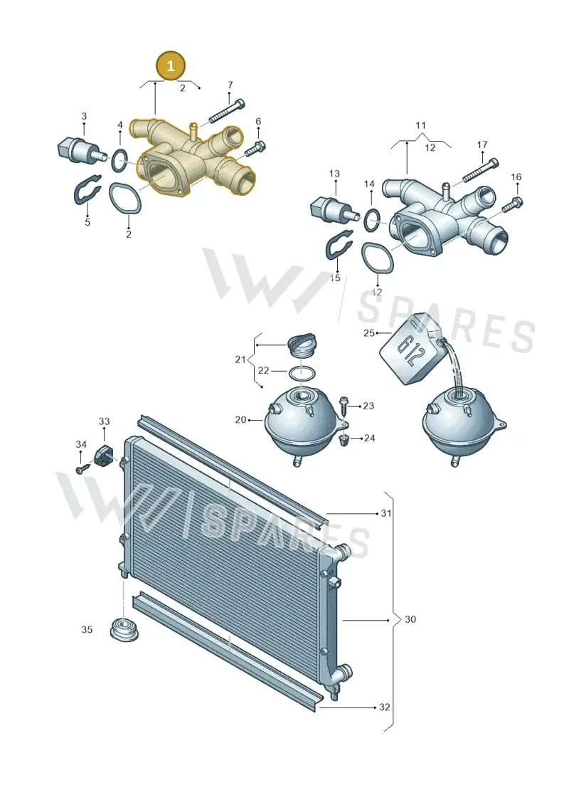 03L121132F — Volkswagen Golf Plus 1.6 (2009-2011) diagram 649121880, position 1