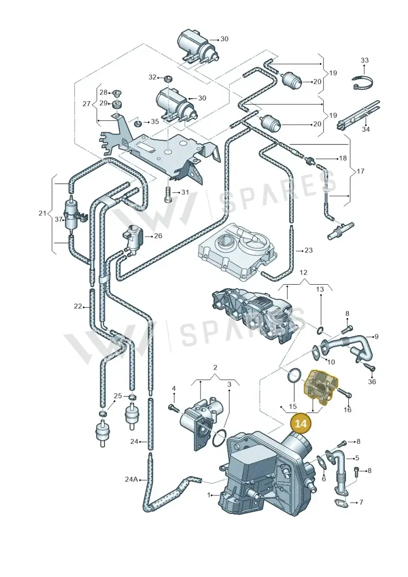 03L128063S — Volkswagen Caravelle (2015-2019) diagram 732131600, position 14