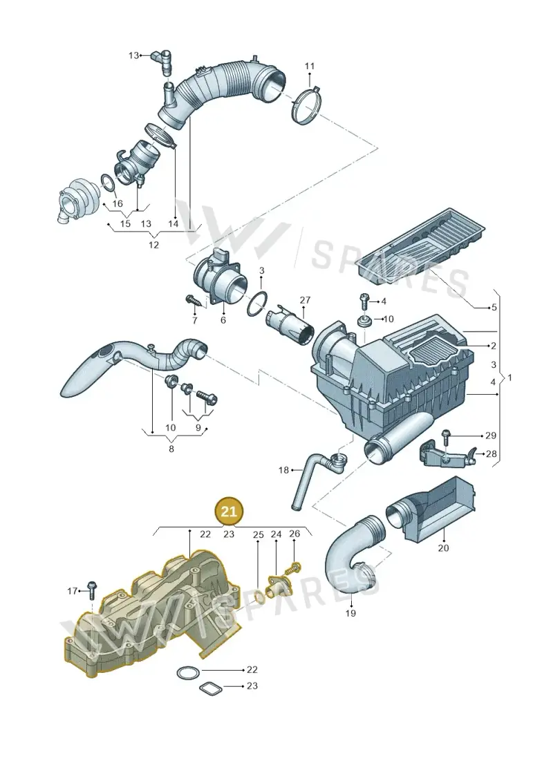 03L129711AL — Volkswagen Caddy kombi (2015-2020) diagram 694129050, position 21