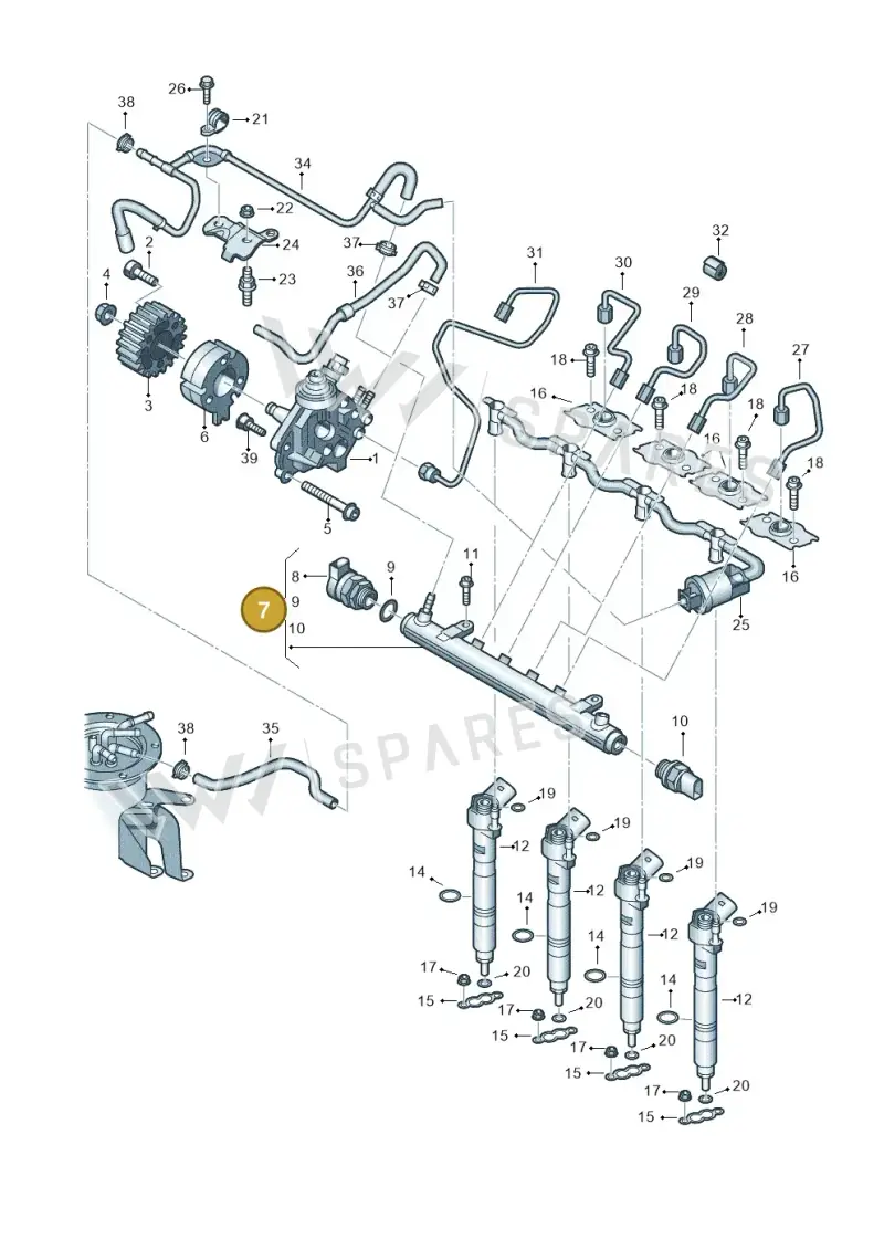 03L130089 — Volkswagen New beetle (2011-2016) diagram 634130400, position 7