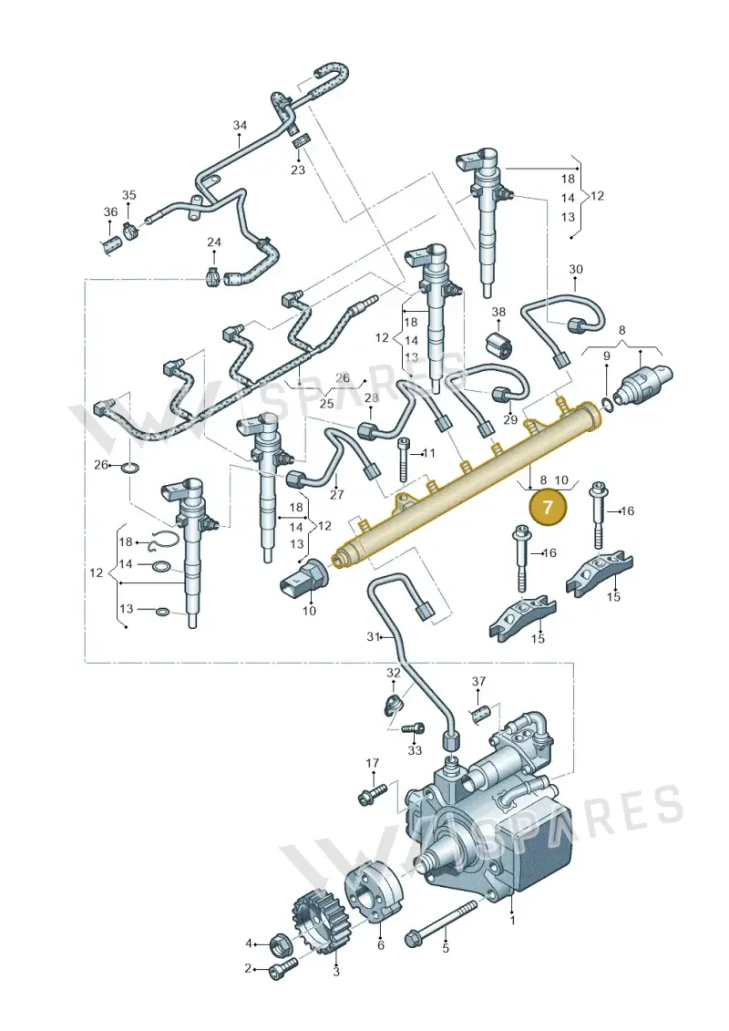 03L130089B — Volkswagen Caddy kombi (2015-2020) diagram 694130300, position 7