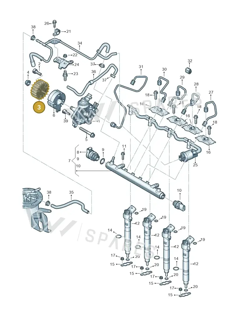 03L130111F — Volkswagen New beetle (2011-2016) diagram 634130400, position 3