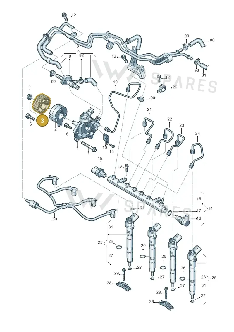 03L130111G — Volkswagen Caravelle (2015-2019) diagram 679130400, position 3