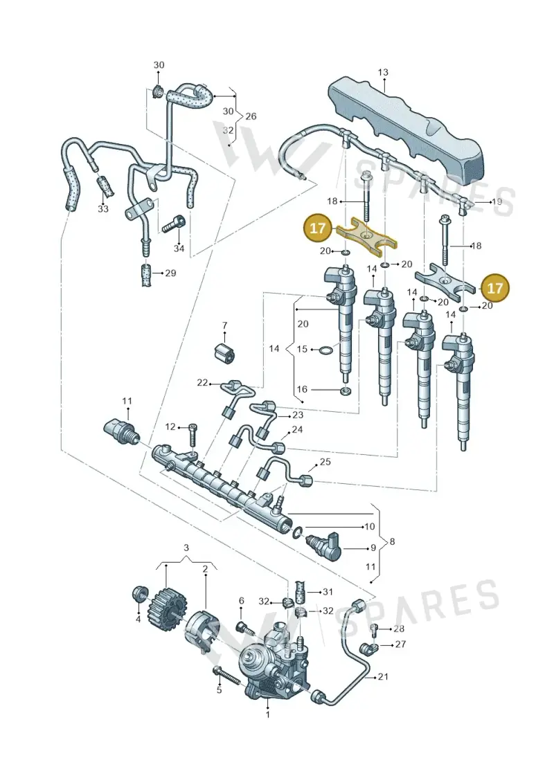 03L130216 — Volkswagen T-Cross 1,0 (2018-2024) diagram 587130000, position 17