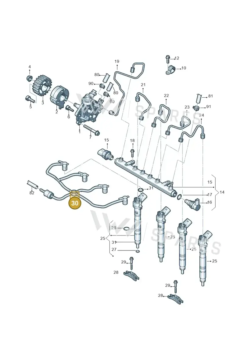 03L130235M — Volkswagen Amarok twin cab (2012-2016) diagram 683130400, position 30