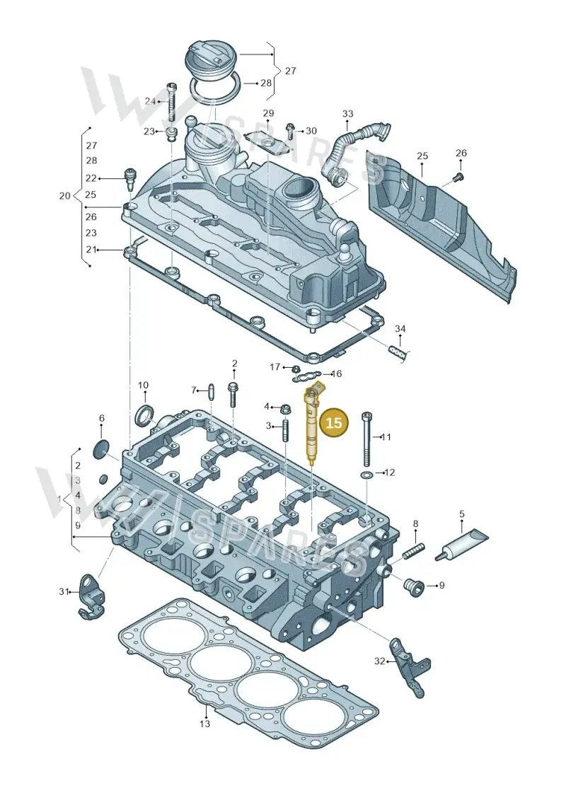 03L130277A — Volkswagen New beetle (2011-2016) diagram 634103600, position 15