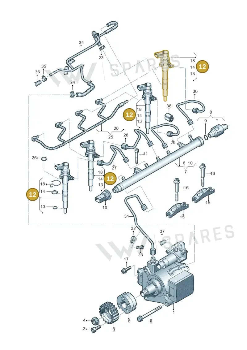 03L130277SX — Volkswagen Caddy kombi (2015-2020) diagram 694130300, position 12