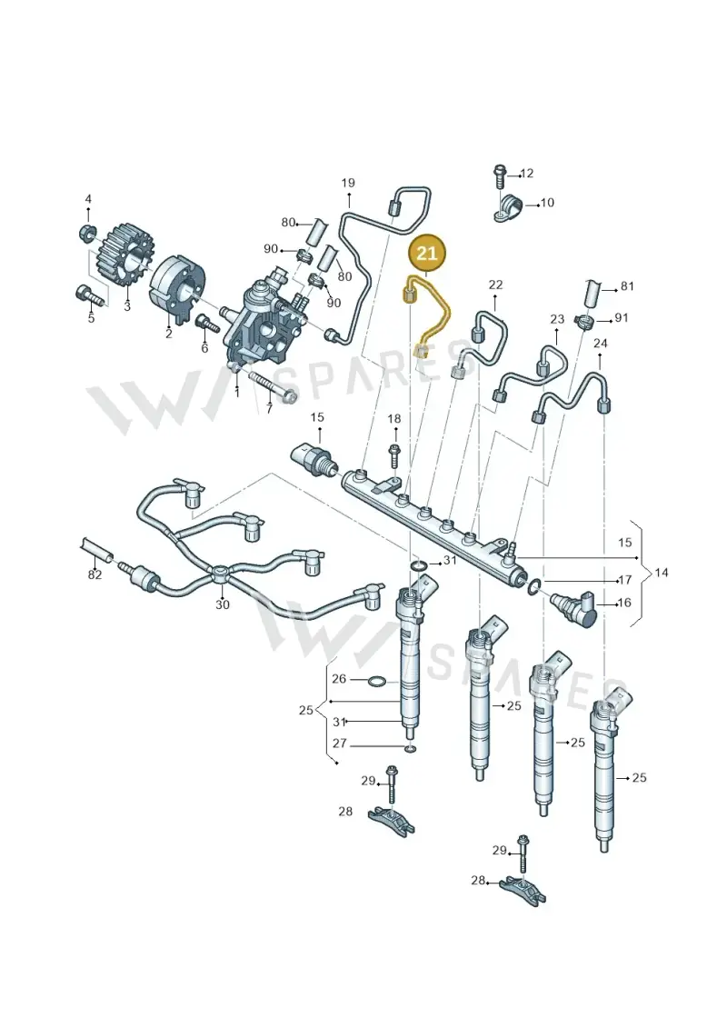 03L130301 — Volkswagen Amarok twin cab (2012-2016) diagram 683130400, position 21