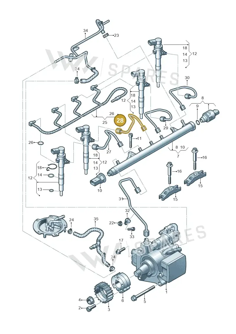 03L130301AA — Volkswagen Jetta (2008-2011) diagram 649130300, position 28