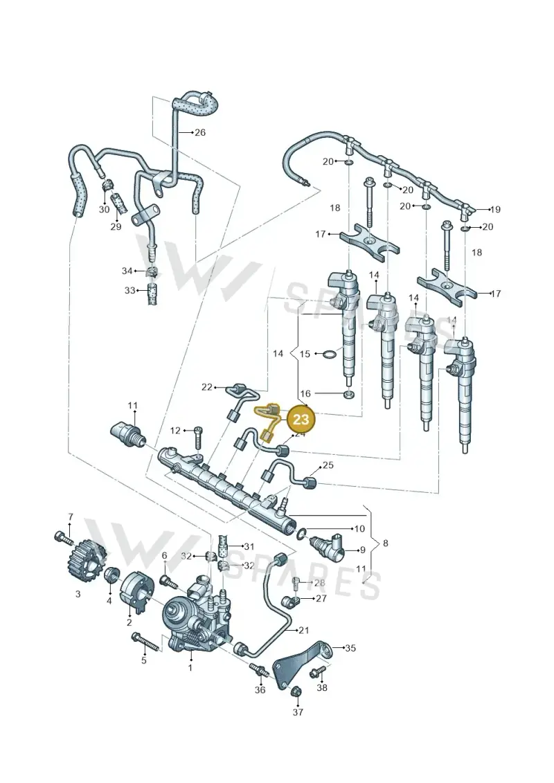 03L130301AA — Volkswagen Passat CC (2008-2012) diagram 689130200, position 23