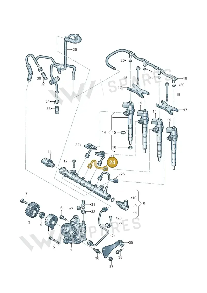 03L130301AB — Volkswagen Passat CC (2008-2012) diagram 689130200, position 24
