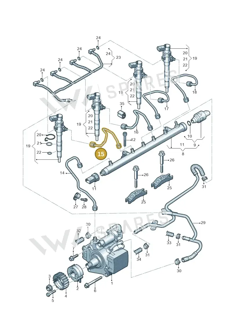 03L130301AM — Volkswagen Passat saloon (2010-2015) diagram 702130300, position 15